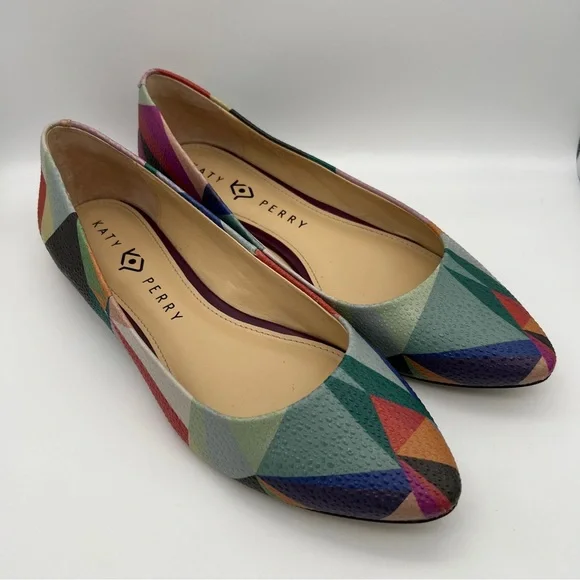 KATY PERRY The Sister Multicolor Stingray Embossed Flats - Sz 7 - Picture 1 of 9